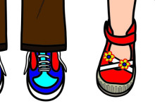 Detail van schoenen uit logo ‘Villa Nova’