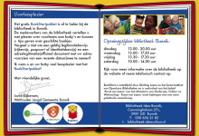 Achterkant flyer ‘Boekstart'(in de vorm v.e. boek).