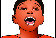 Detail uit het logo: ‘Kind en Muziek’: zanger